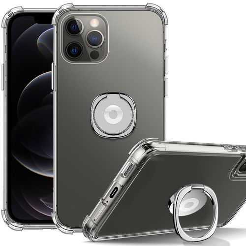 Coque Pour Iphone 12 Pro Antichoc Ultra Slim Transparent Avec Support Argenté - Booling