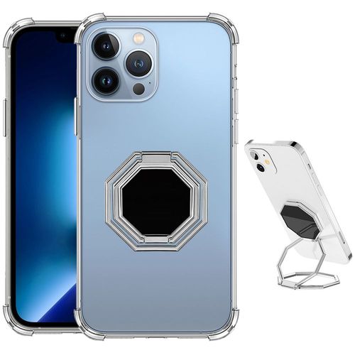 Coque Pour Iphone 13 Pro Max Protection Silicone Transparent Antichoc Avec Support Bureau Ajustable - Booling