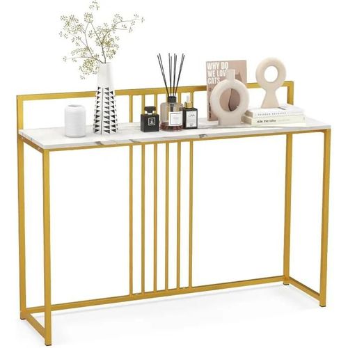 Table Console, Console Meuble Entrée , Design Géométrique Moderne 120 X 32 X 89 Cm (Doré)