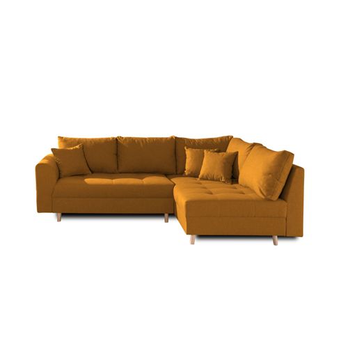 Rune - Canapé D'angle - Avec Pouf D'appoint - 4 Places - Style Scandinave - Droit