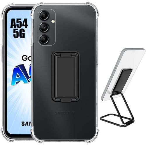 Coque Transparent Pour Samsung Galaxy A54 5g Protection Tpu Coins Renforcés Avec Support Pliable - Booling