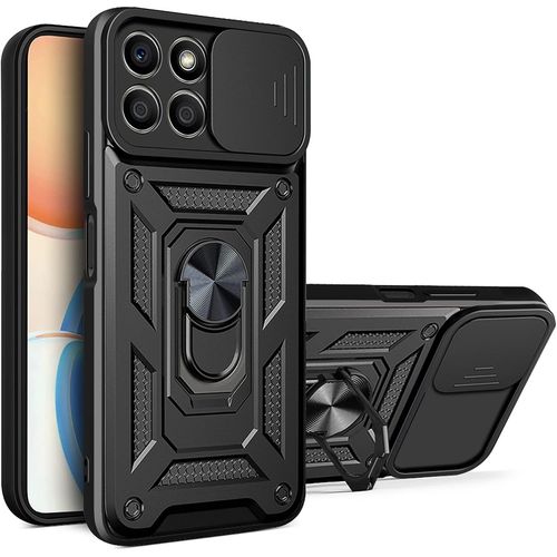 Coque Pour Honor X8 5g/Honor 70 Lite 5g/Honor X6 4g/X6s Avec Cache Webcam & Support Annulaire A 360 Degres, Anti-Chute Etui Housse Compatible Avec Support De Voiture Magnetique, Noir