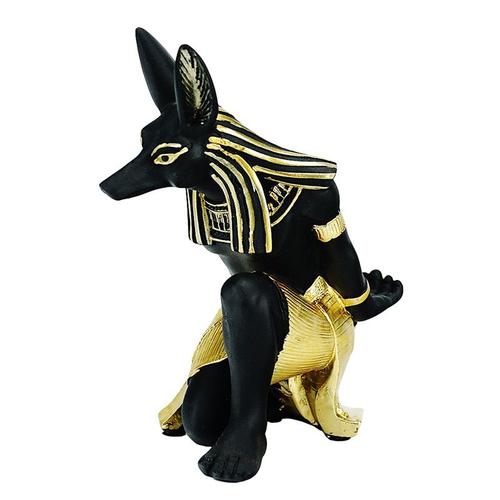 RéSine Anubis Dieu Casier à Vin Figurines Moderne Egypte Chien Miniatures Statues Animal IntéRieur Maison Bureau DéCor Sculpture