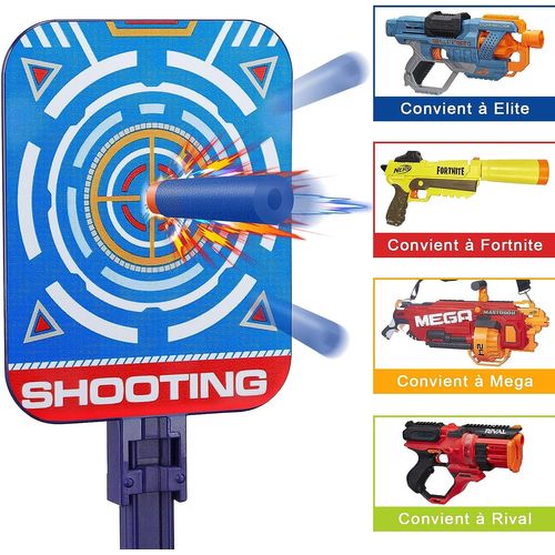 Cible Pour Nerf Automatique Jeu Cible De Tir Avec Effet Lumineux Et Sonore Pour Nerf N-Strike Elite/Fortnite/Mega/Rival Pistolet Jouet Enfant Cadeau D'anniversaire Garcon Fille Ado 3-12 Ans