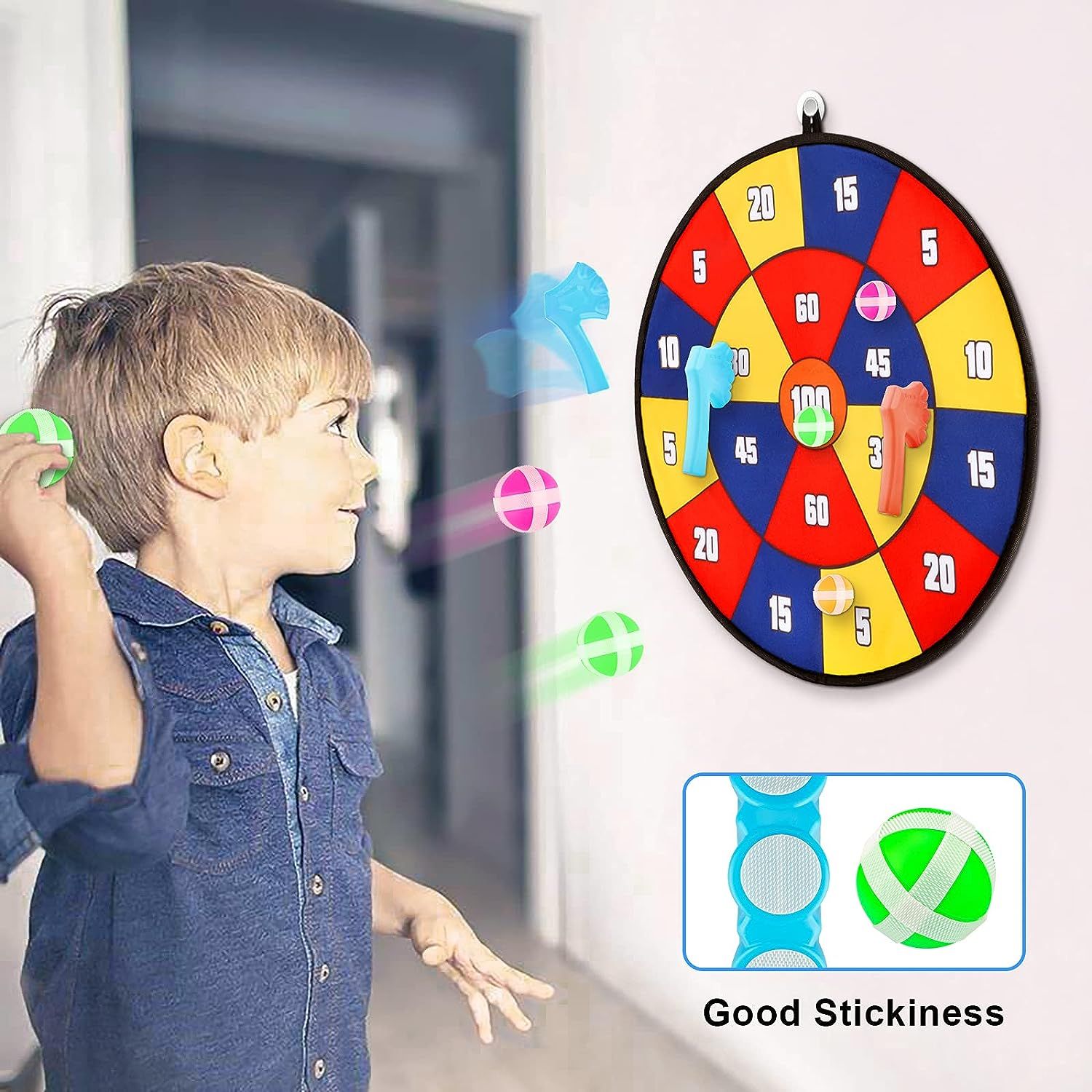 Jeu De Flchettes?36 Cm?, Double Face Cible De Tir Avec 6 Ba... - 2