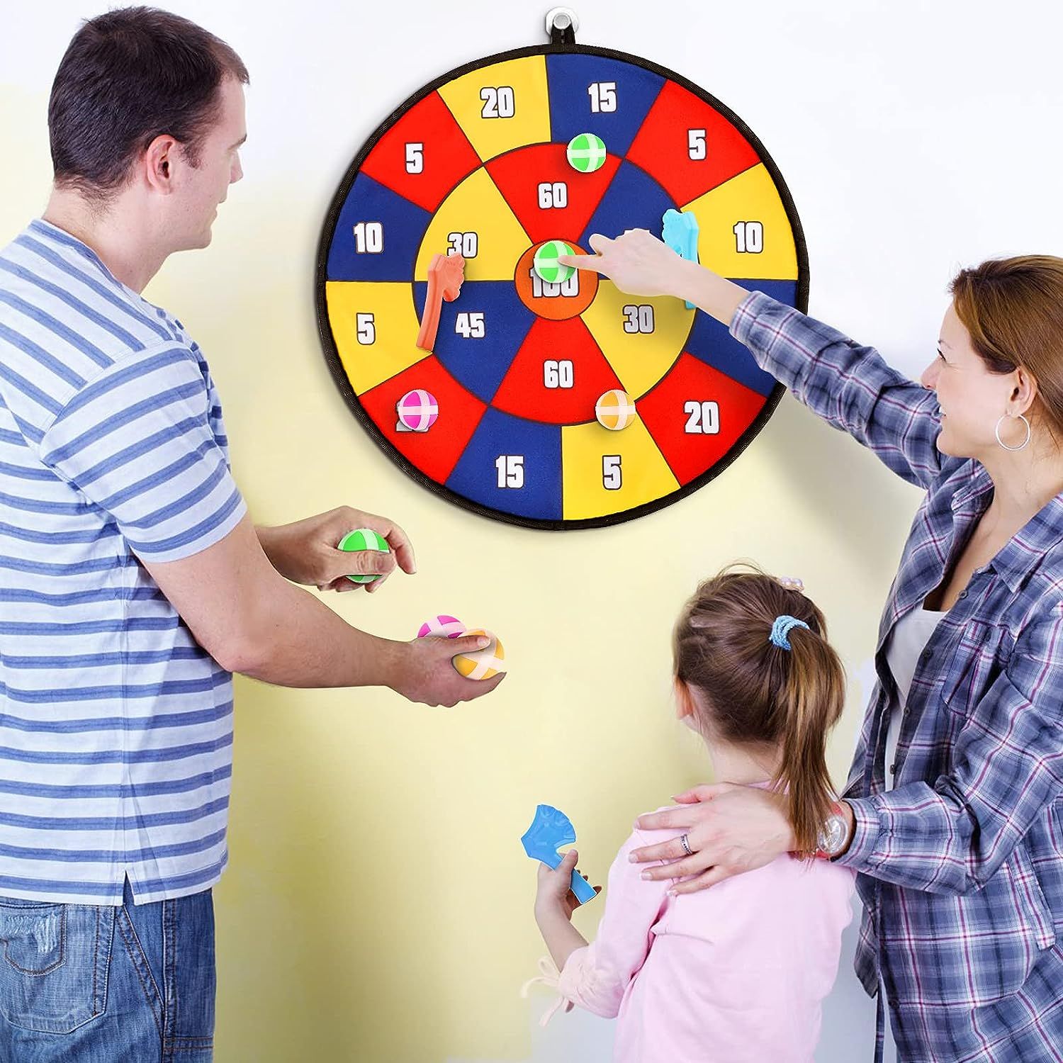 Jeu De Flchettes?36 Cm?, Double Face Cible De Tir Avec 6 Ba... - 4