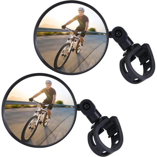 Rétroviseurs Vélo, 2 Rétroviseurs De Vélo Grand Angle Rotatifs À 360° Réglables, Rétroviseurs De Vélo En Résine De Nylon Hd Pour Guidon De 15 À 35 Mm, Accessoires De Vélo Pour Tous Vélos