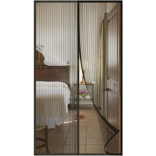 Moustiquaire Porte Fenetre Aimantée Magnetique,Rideaux Anti Mouches Pour Porte, Rideaux Toile Insect Ecran, Moustiquaire Baie Vitree Coulissante, Magnétique Moustique Sans Perçage (110 X 220cm, Noir)