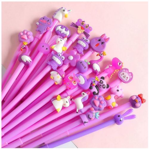 Stylos Gel Licorne, 20 Pcs Stylos À Bille À Encre Gel Noir,0,5 Mm Gel Roller Stylo,Pour Fournitures De Bureau, Stylos Bille Écriture Signée