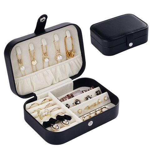 Coffret à bijoux en cuir PU Le noir
