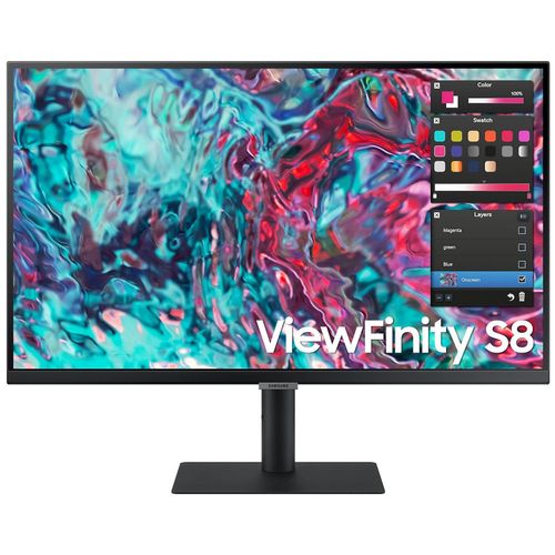 Samsung ViewFinity S8 S27B800TGU - S80TB Series - écran LED - 27" - 3840 x 2160 4K UHD (2160p) @ 60 Hz - IPS - 350 cd/m² - 1000:1 - HDR10 - 5 ms - HDMI, 2xThunderbolt 4 - noir
