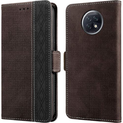 Coque Redmi Note 9t, Anti-Rayures Housse Redmi Note 9t 5g, [Rfid Blocage] [Etui A Rabat] [Fermeture Magnetique], Etui De Protection Pour Xiaomi Redmi Note 9t (6,53""), Cafe