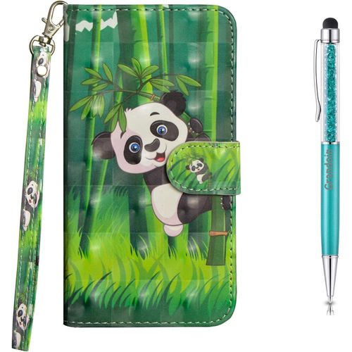 Coque Pour Nokia 6.2 / Nokia 7.2, Bookstyle Flip Cover Tui De Protection Housse En Pu Cuir Avec Tpu Silicone Souple [3d] [Fente De Carte] [Fermeture Magntique] (Panda)