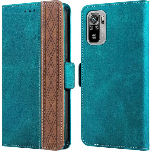 Coque Redmi Note 10, Anti-Rayures Housse Redmi Note 10s, [Rfid Blocage] [Etui A Rabat] [Fermeture Magnetique], Etui De Protection Pour Xiaomi Redmi Note 10/Redmi Note 10s (6,43""), Vert