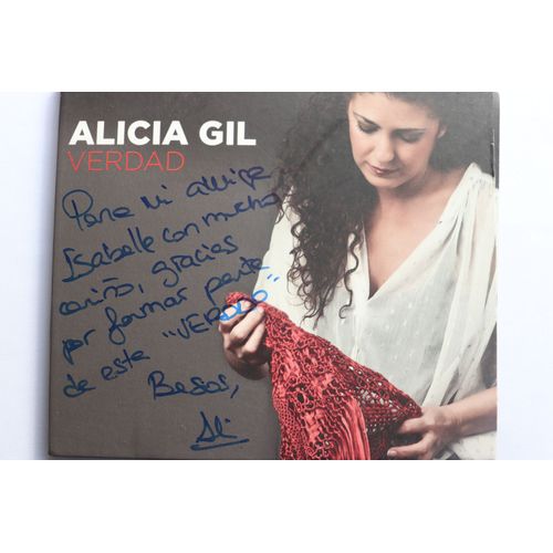 Alicia Gil - Verdad - Dédicace Sur La Pochette