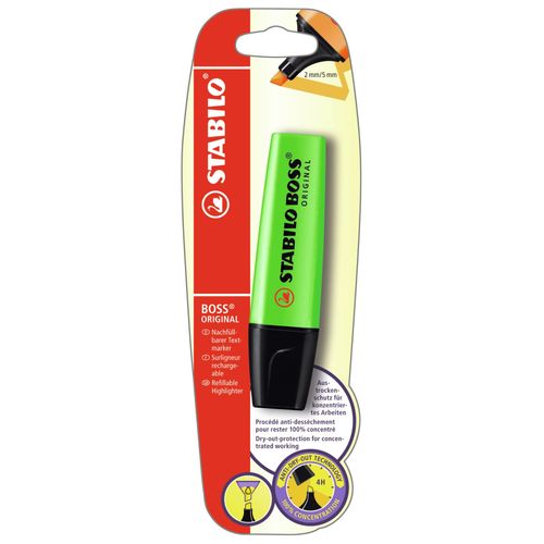 Surligneur Stabilo Boss Original Vert (Sous Blister) 25 Unité(S)