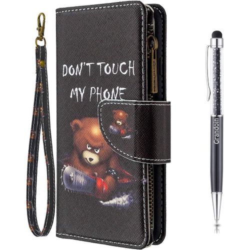 Coque Pour Nokia 1.4, Peint Flip Cover Tui Fermeture Clair Portefeuille Housse En Pu Cuir Avec Tpu Silicone Souple [9 Fente De Carte] [Fermeture Magntique] (Ours)