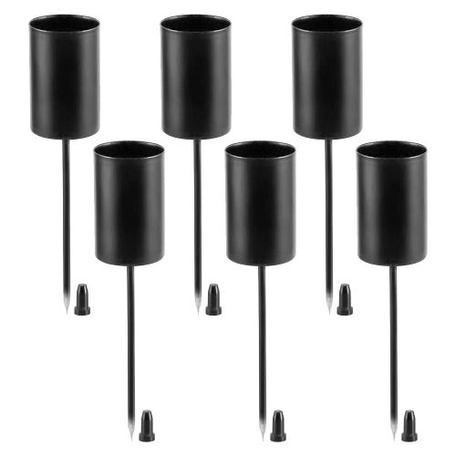 Bougies, Couronne De L'avent, Bougeoirs, Couronne De L'avent, Bougeoir, Bougies Coniques Avec Brochette, 6 Pinces Noir
