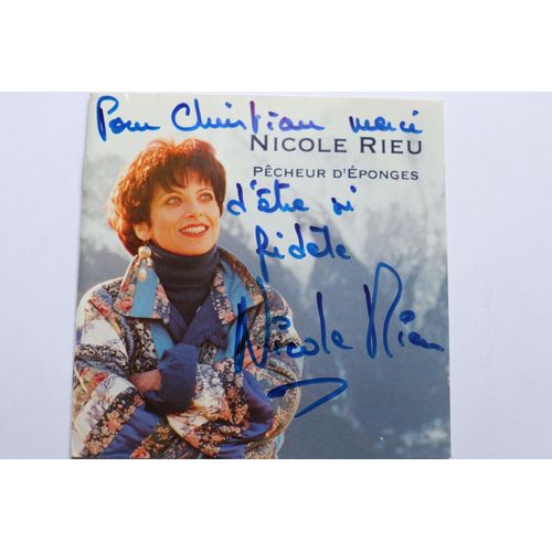 Nicole Rieu - Pecheur D'eponges - Dédicace Sur La Pochette