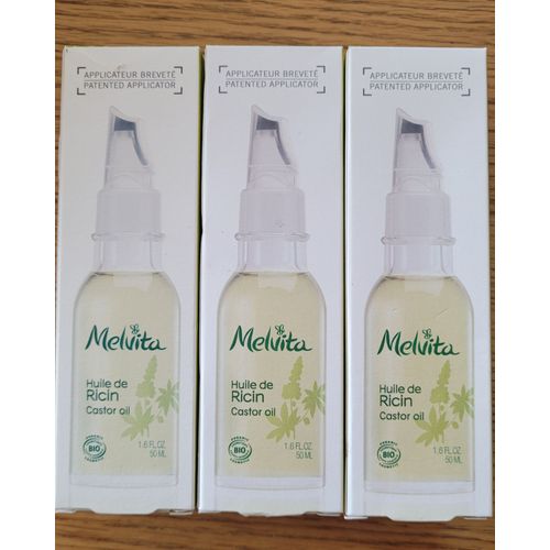 Melvita Huile De Ricin Bio : Fortifiant Ongles, Cils, Sourcils 50 Ml Lot De 3 