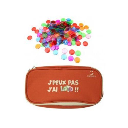 Kit Loto Magnetique 2 En 1 - Trousse + 300 Pions Transparents Magnetiques - Bingo, Quine - Set Accessoires Jeu Et Carte Tigre