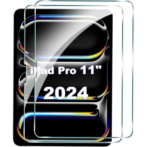 2 Pièces Verre Trempé Compatible Avec Ipad Pro 11 Pouces 2024 Protecteur Film Protection Écran Anti Rayures Sans Bulles D'air -Ultra Résistant Ultra Transparent Dureté 9h Glass