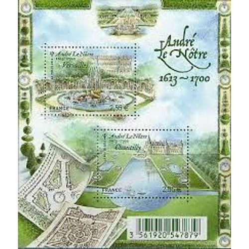 Jardins De France : Versailles Et Chantilly Par André Le Nôtre Feuillet 4751 Année 2013 N° 4751 4752 Yvert Et Tellier Luxe