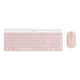 Logitech Slim Wireless Combo MK470 - Ensemble clavier et souris - sans fil - 2.4 GHz - QWERTY - Espagnol - rose