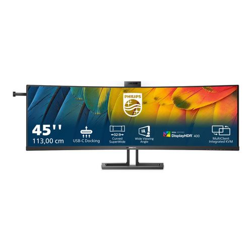 Philips 45B1U6900CH - 6000 Series - écran LED - incurvé - 45" (44.5" visualisable) - 5120 x 1440 Dual Quad HD @ 75 Hz - VA - 450 cd/m² - 3000:1 - DisplayHDR 400 - 4 ms - 2xHDMI, DisplayPort...