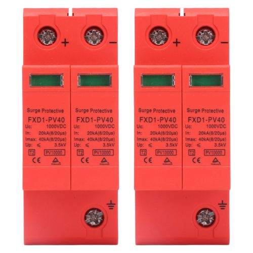 Dispositifs de protection contre les surtensions, 2 pièces, parafoudre photovoltaïque DC 2P 40KA avec Signal à distance FXD1-PV401000V