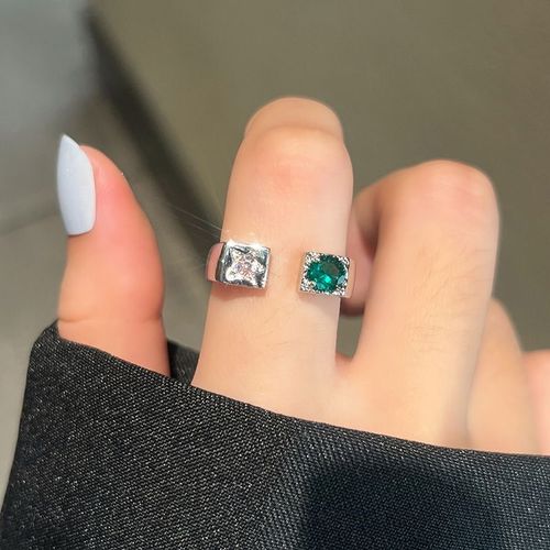 Bilandi-Bagues Géométriques En Métal Pour Femme, Bijoux Modernes, Tendance, Élégant, Tempérament, Argent, Résine Verte, Doigt, Nouveau, 2022