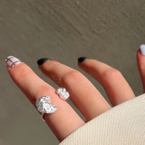 Bilandi-Bagues Géométriques En Métal Pour Femme, Bijoux Modernes, Tendance, Élégant, Tempérament, Argent, Résine Verte, Doigt, Nouveau, 2022