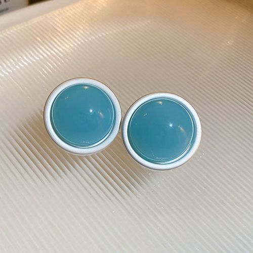 Bilandi-Boucles D'oreilles En Argent 925 Pour Femme, Bijoux Tendance, Cadeau De Fête Pour Fille, Rose, Bleu, Vert, Résine, Nouveau, 2023