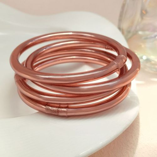 Bilandi-Bracelet Souple En Rose Brillant Pour Femme Et Fille, Tube En Plastique De Haute Qualité, Bracelets Scintillants Intérieurs, Bijoux Tendance, Nouveau, 2023