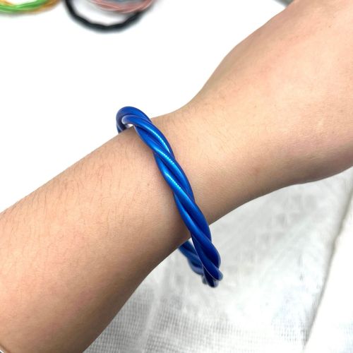 Bilandi-Bracelet Bicolore Torsadé Pour Femme, Bijoux À La Mode, Doux, Tube En Plastique De Haute Qualité, Paillettes Intérieures