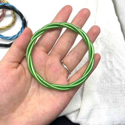 Bilandi-Bracelet Bicolore Torsadé Pour Femme, Bijoux À La Mode, Doux, Tube En Plastique De Haute Qualité, Paillettes Intérieures