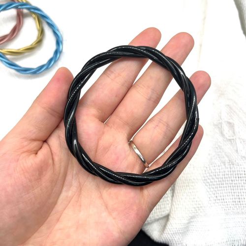 Bilandi-Bracelet Bicolore Torsadé Pour Femme, Bijoux À La Mode, Doux, Tube En Plastique De Haute Qualité, Paillettes Intérieures