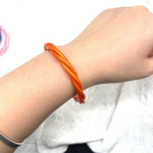 Bilandi-Bracelet Bicolore Torsadé Pour Femme, Bijoux À La Mode, Doux, Tube En Plastique De Haute Qualité, Paillettes Intérieures