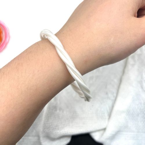 Bilandi-Bracelet Bicolore Torsadé Pour Femme, Bijoux À La Mode, Doux, Tube En Plastique De Haute Qualité, Paillettes Intérieures