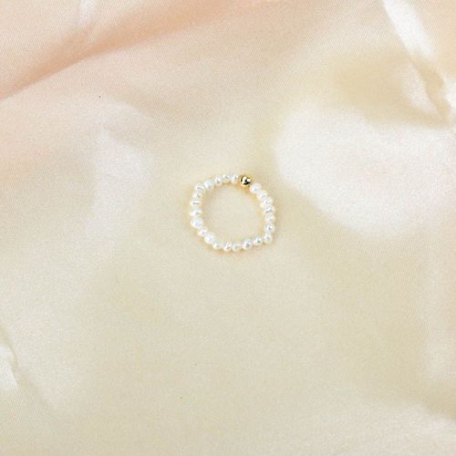 Bague Minimaliste Pour Femmes, Anneau Élastique En Imitation De Perle, Bijoux Ajustables De Mariage