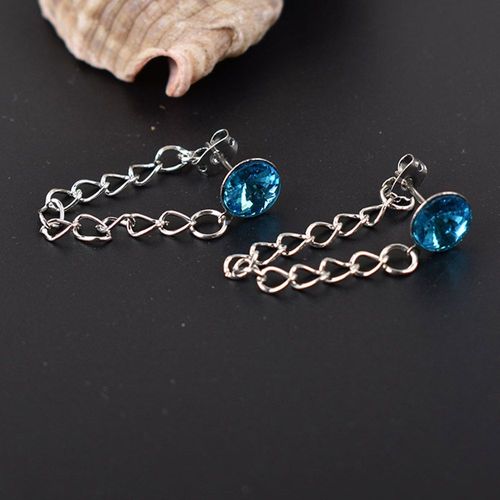 Boucles D'oreilles En Cristal Multicolore Pour Femmes, Chaîne Ronde, Pompon Géométrique, Bijoux Minimaliste En Métal, Goutte, Cadeau De Fête