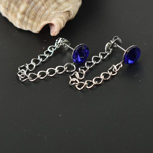 Boucles D'oreilles En Cristal Multicolore Pour Femmes, Chaîne Ronde, Pompon Géométrique, Bijoux Minimaliste En Métal, Goutte, Cadeau De Fête