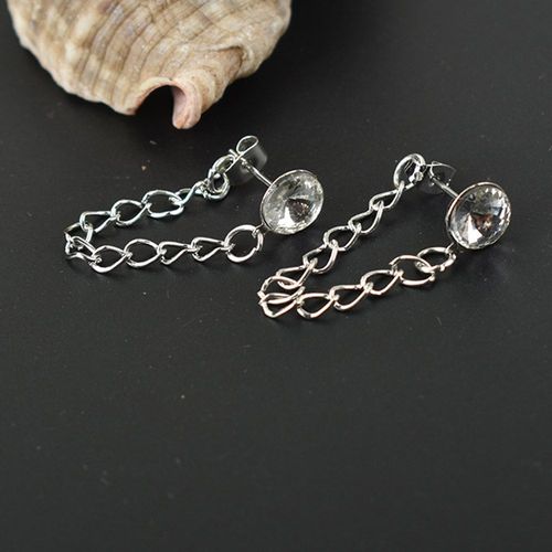 Boucles D'oreilles En Cristal Multicolore Pour Femmes, Chaîne Ronde, Pompon Géométrique, Bijoux Minimaliste En Métal, Goutte, Cadeau De Fête