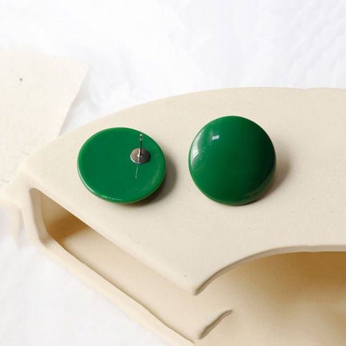 Grandes Boucles D'oreilles Rondes Et Carrées En Résine Pour Femme, Bijoux Géométriques, Rouge, Jaune, Bleu, Oorbellen
