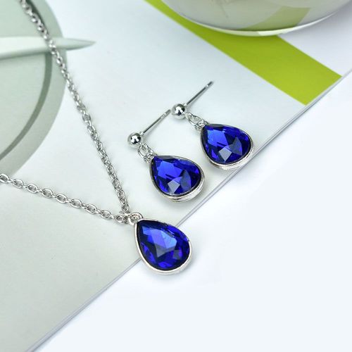 Ensemble De Bijoux Géométriques En Cristal Rouge, Boucles D'oreilles Goutte D'eau, Ensemble De Bijoux, Collier Ras Du Cou Court, Mode Femme, Accessoires De Mariage