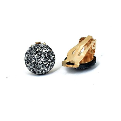 Bing Tu-Boucles D'oreilles À Réinitialisation Rond En Or, Bijoux Géométriques, Sans Trou, En Résine, En Clip, Bleu Et Blanc, Sans Piercing