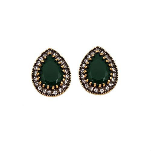 Boucles D'oreilles Vintage En Forme De Goutte D'eau Pour Femmes, Nouveau, Vert, Rouge, Résine, Bijoux En Cristal, Cadeau