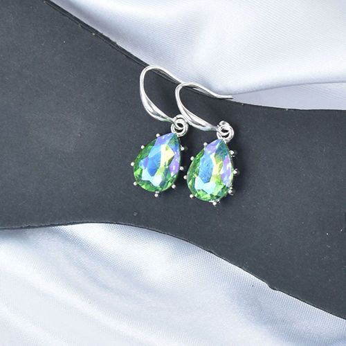 Boucles D'oreilles Colorées En Cristal Bleu Pour Femmes, Goutte D'eau, Bijoux Géométriques Multicolores, Cadeau De Fête De Mariage