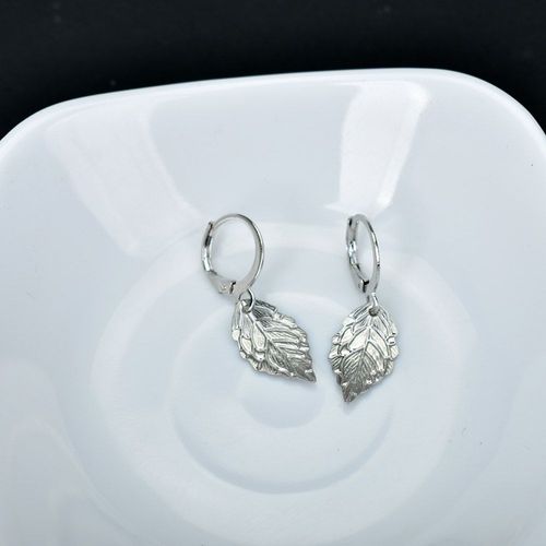 Kolczyki-Boucles D'oreilles En Métal Pour Femmes, Couleur Argent, Goutte De Feuilles, Bijoux Simples, Piercing, Boucles D'oreilles Mignonnes
