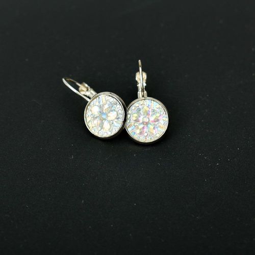Boucles D'oreilles Géométriques Rondes En Résine Pour Femmes, Bijoux De Fête De Mariage, Blanc, Vert, Bleu